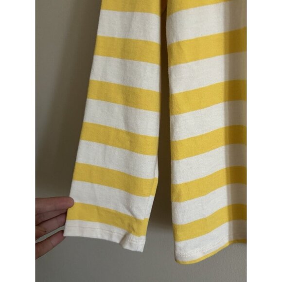 Talbots Women's Medium Yellow Striped Top Shirt Boat Neck Long Sleeve Bow - Picture 4 of 10